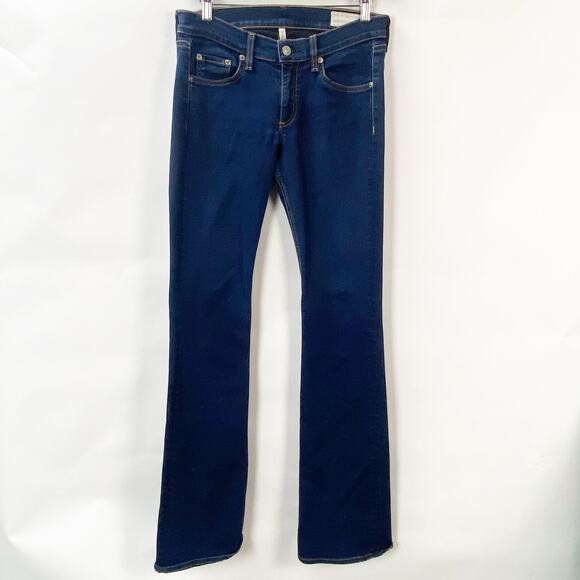 rag & bone Peyton Stiletto Bootcut Jeans Low Rise Dark Wash DenimWomen's 27 - Picture 2 of 13